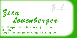 zita lovenberger business card